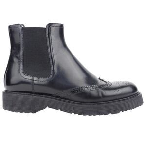 GUC Prada Black Leather Brogue Chelsea Boots Size‎ 35 US 5 Wingtip Ankle Booties